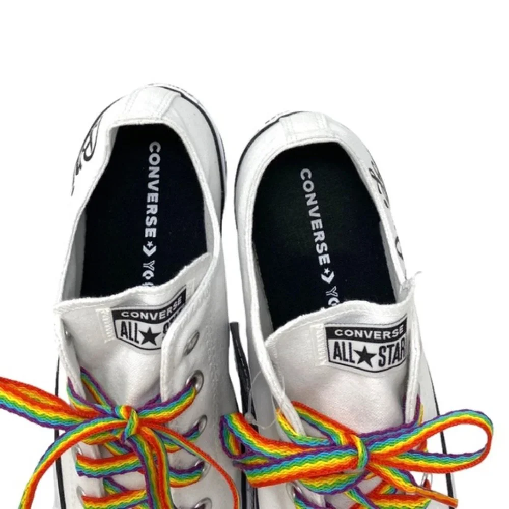 Converse Ctas OX Low Wedding White Canvas Women's Sneakers Custom 171213C- Multi - Picture 5 of 10